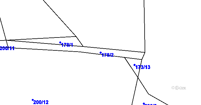 Parcela st. 178/2 v KÚ Zdenice, Katastrální mapa