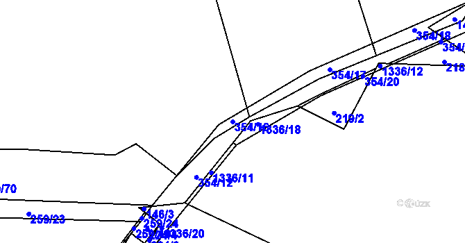 Parcela st. 354/16 v KÚ Zdenice, Katastrální mapa