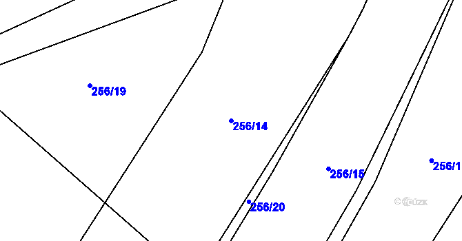 Parcela st. 256/14 v KÚ Zdeňkov, Katastrální mapa