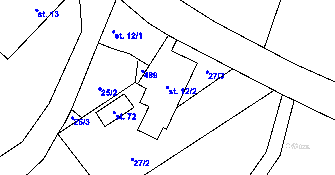 Parcela st. 12/2 v KÚ Zdeňkov, Katastrální mapa