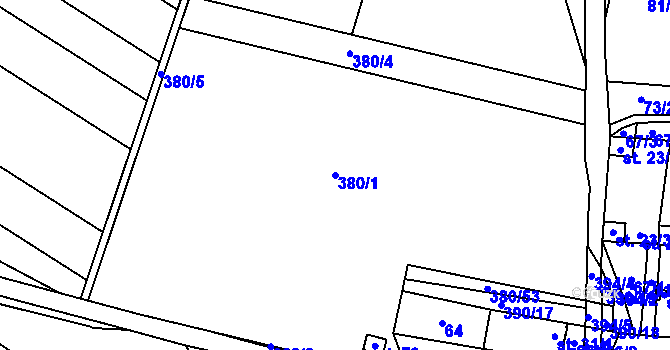 Parcela st. 380/1 v KÚ Zdeňkov, Katastrální mapa