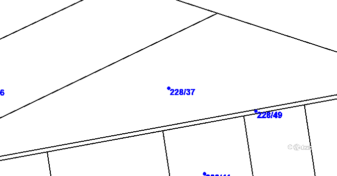 Parcela st. 228/37 v KÚ Zdeňkov, Katastrální mapa