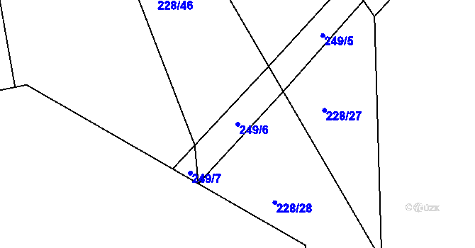 Parcela st. 249/6 v KÚ Zdeňkov, Katastrální mapa