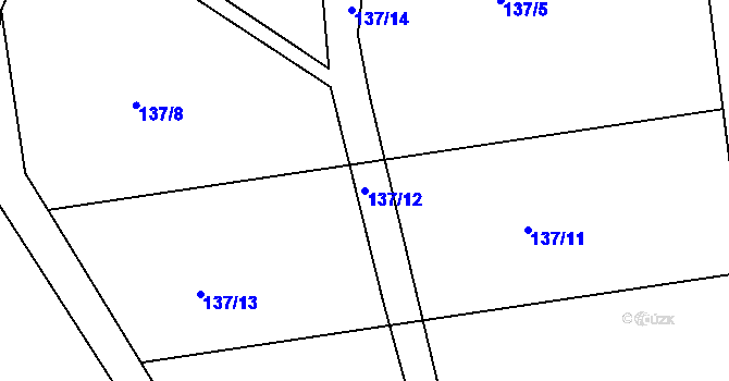 Parcela st. 137/12 v KÚ Zdeňkov, Katastrální mapa