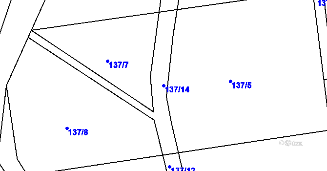 Parcela st. 137/14 v KÚ Zdeňkov, Katastrální mapa
