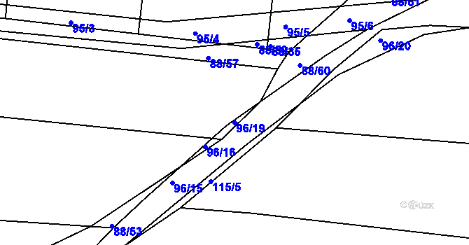Parcela st. 96/19 v KÚ Křekovice, Katastrální mapa
