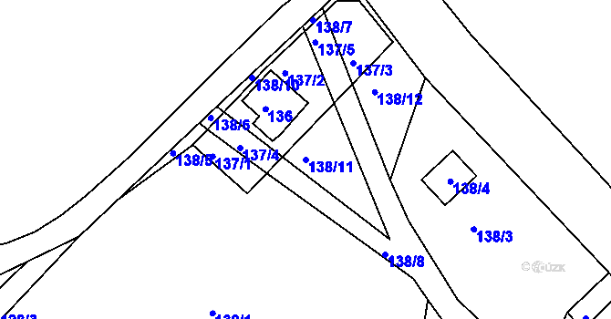 Parcela st. 138/11 v KÚ Zdeslav u Rakovníka, Katastrální mapa