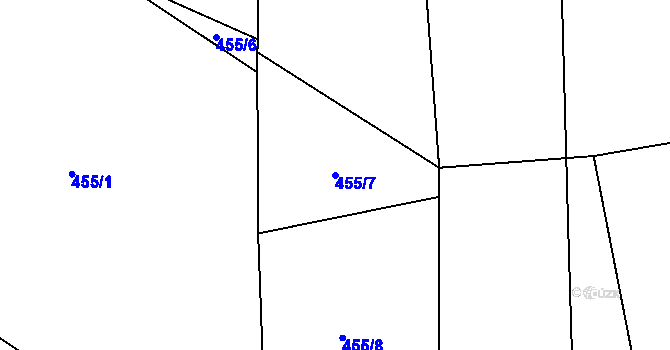 Parcela st. 455/7 v KÚ Zdešov, Katastrální mapa