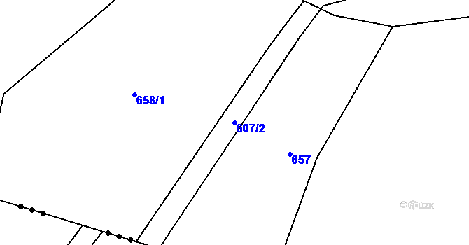 Parcela st. 607/2 v KÚ Zdešov, Katastrální mapa
