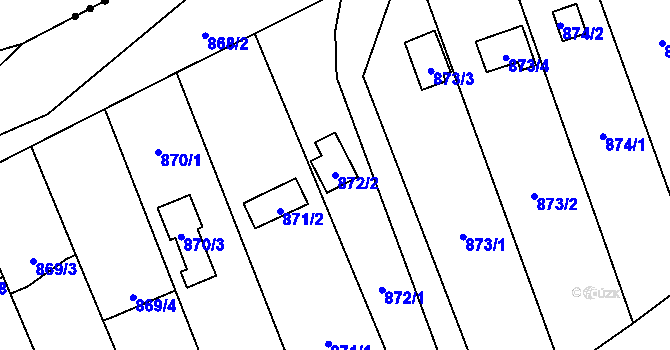 Parcela st. 872/2 v KÚ Zdětín na Moravě, Katastrální mapa