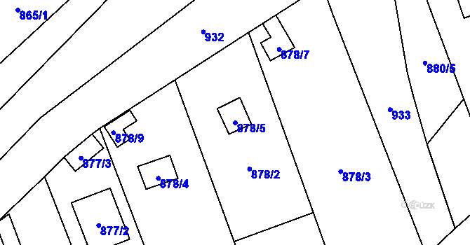 Parcela st. 878/5 v KÚ Zdětín na Moravě, Katastrální mapa