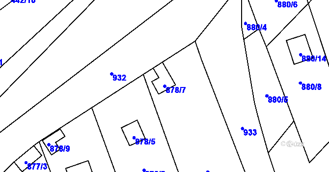 Parcela st. 878/7 v KÚ Zdětín na Moravě, Katastrální mapa