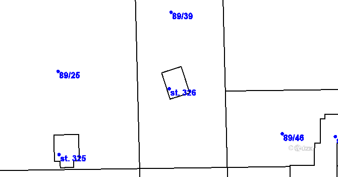 Parcela st. 326 v KÚ Brnky, Katastrální mapa