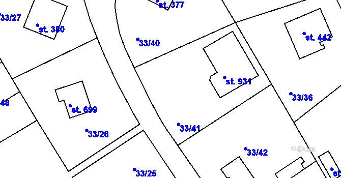 Parcela st. 376 v KÚ Brnky, Katastrální mapa