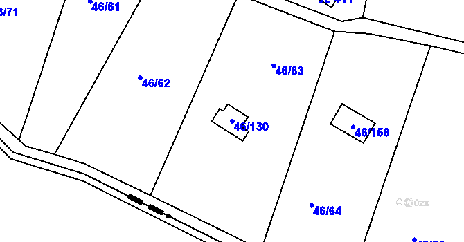 Parcela st. 46/130 v KÚ Brnky, Katastrální mapa