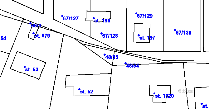 Parcela st. 48/55 v KÚ Brnky, Katastrální mapa