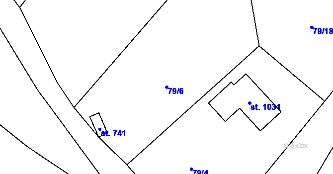 Parcela st. 79/6 v KÚ Brnky, Katastrální mapa