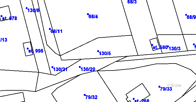 Parcela st. 130/5 v KÚ Brnky, Katastrální mapa