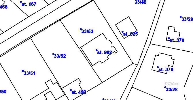 Parcela st. 902 v KÚ Brnky, Katastrální mapa
