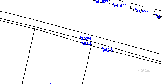 Parcela st. 302/4 v KÚ Zdiby, Katastrální mapa