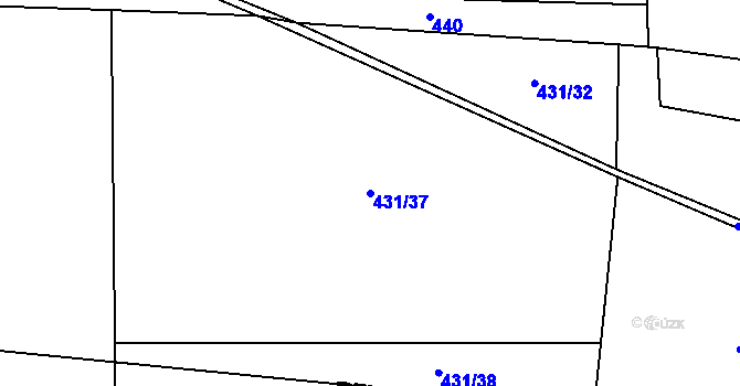 Parcela st. 431/37 v KÚ Zdiby, Katastrální mapa