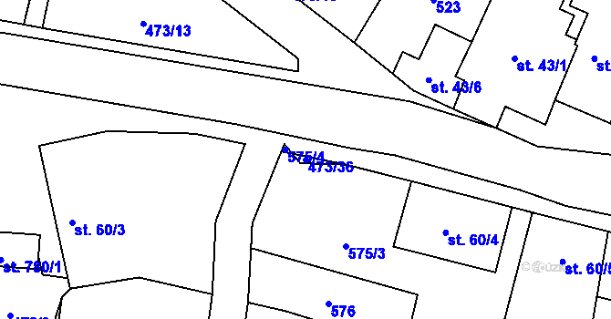 Parcela st. 473/36 v KÚ Zdiby, Katastrální mapa