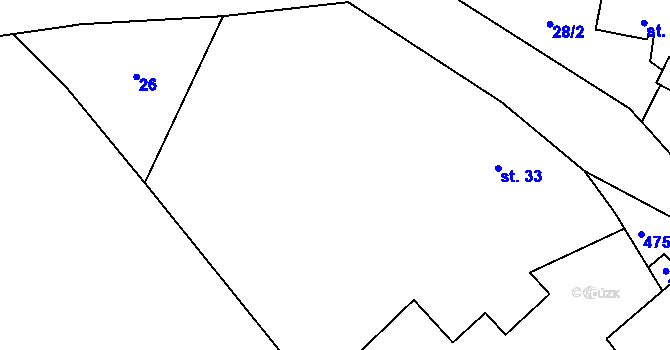 Parcela st. 33 v KÚ Černín u Zdic, Katastrální mapa