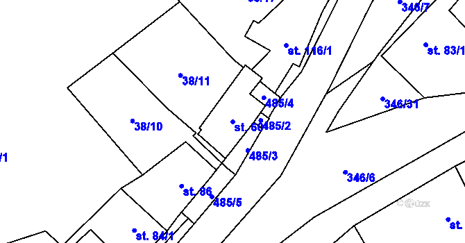 Parcela st. 60 v KÚ Černín u Zdic, Katastrální mapa