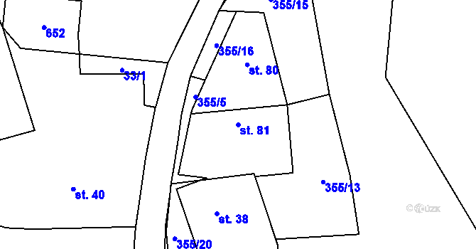 Parcela st. 81 v KÚ Černín u Zdic, Katastrální mapa