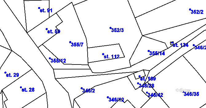 Parcela st. 112 v KÚ Černín u Zdic, Katastrální mapa