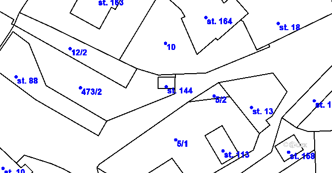 Parcela st. 144 v KÚ Černín u Zdic, Katastrální mapa