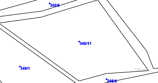 Parcela st. 346/11 v KÚ Černín u Zdic, Katastrální mapa