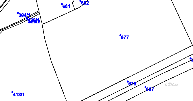 Parcela st. 387/1 v KÚ Černín u Zdic, Katastrální mapa