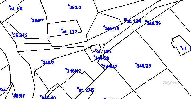 Parcela st. 169 v KÚ Černín u Zdic, Katastrální mapa