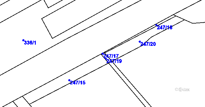Parcela st. 247/17 v KÚ Černín u Zdic, Katastrální mapa