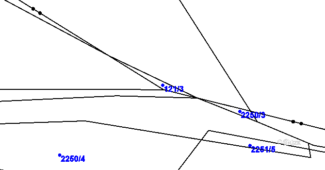 Parcela st. 121/3 v KÚ Černín u Zdic, Katastrální mapa