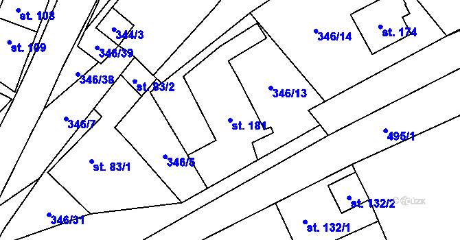 Parcela st. 181 v KÚ Černín u Zdic, Katastrální mapa