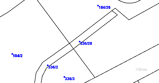 Parcela st. 336/28 v KÚ Černín u Zdic, Katastrální mapa