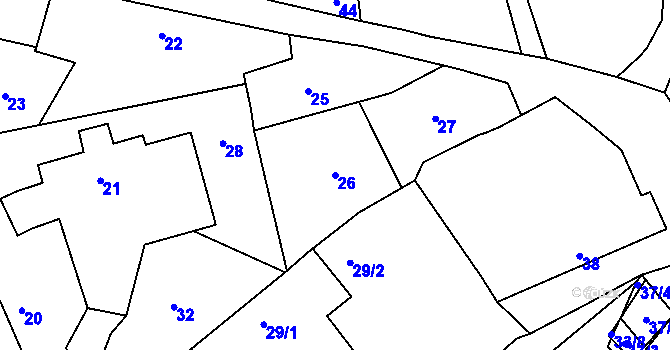 Parcela st. 26 v KÚ Zdice, Katastrální mapa