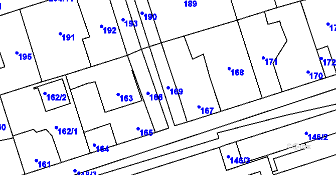Parcela st. 169 v KÚ Zdice, Katastrální mapa