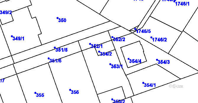Parcela st. 354/2 v KÚ Zdice, Katastrální mapa