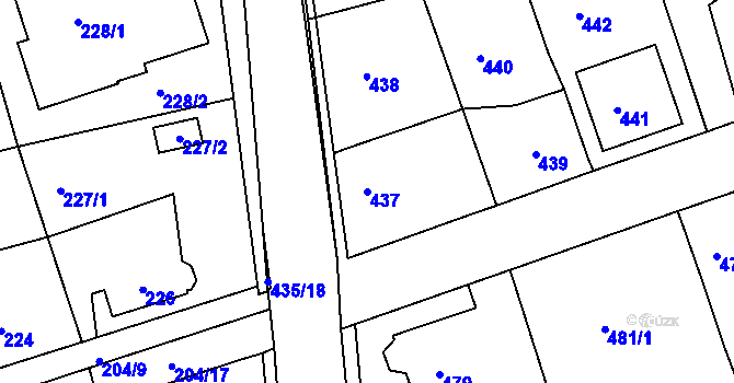 Parcela st. 437 v KÚ Zdice, Katastrální mapa