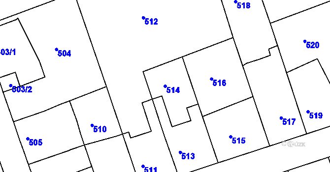 Parcela st. 514 v KÚ Zdice, Katastrální mapa