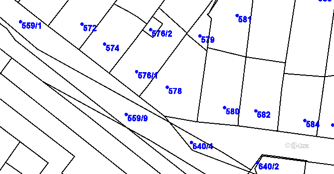Parcela st. 578 v KÚ Zdice, Katastrální mapa