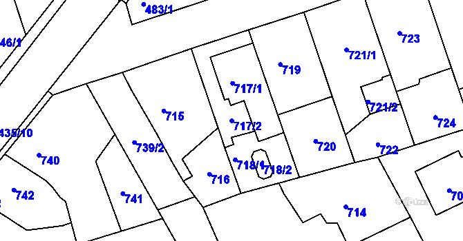 Parcela st. 717/2 v KÚ Zdice, Katastrální mapa
