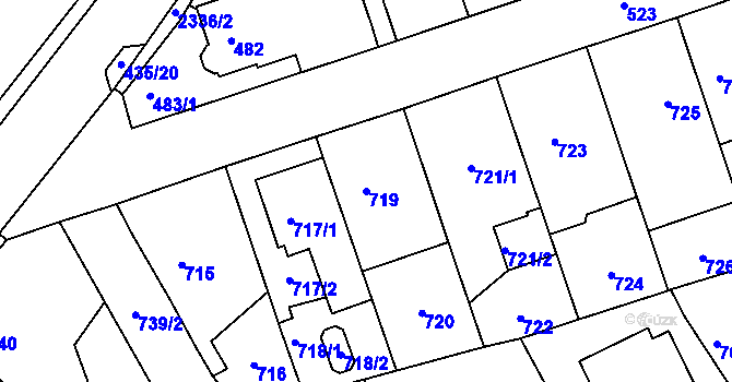 Parcela st. 719 v KÚ Zdice, Katastrální mapa