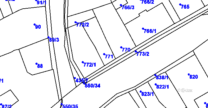 Parcela st. 771 v KÚ Zdice, Katastrální mapa