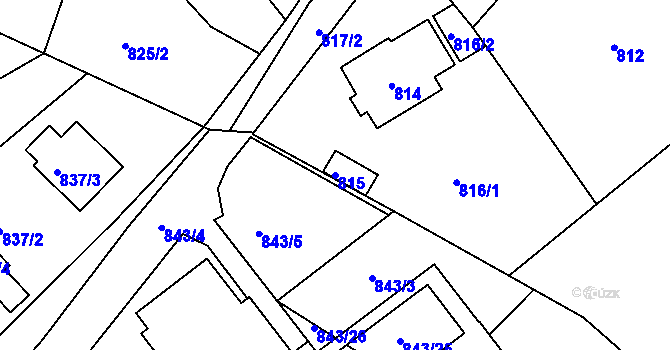 Parcela st. 815 v KÚ Zdice, Katastrální mapa