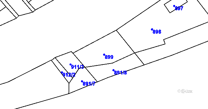 Parcela st. 899 v KÚ Zdice, Katastrální mapa