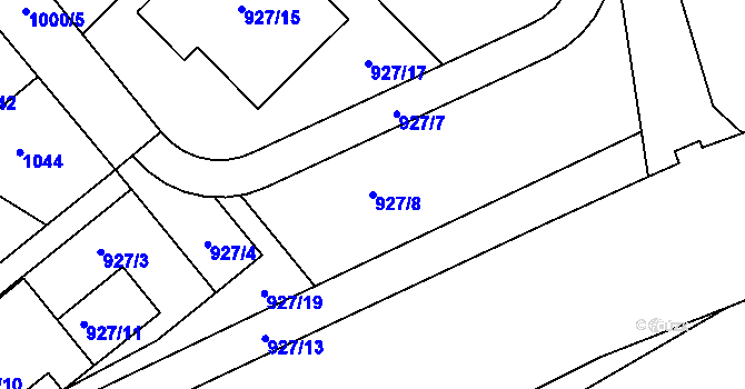 Parcela st. 927/8 v KÚ Zdice, Katastrální mapa
